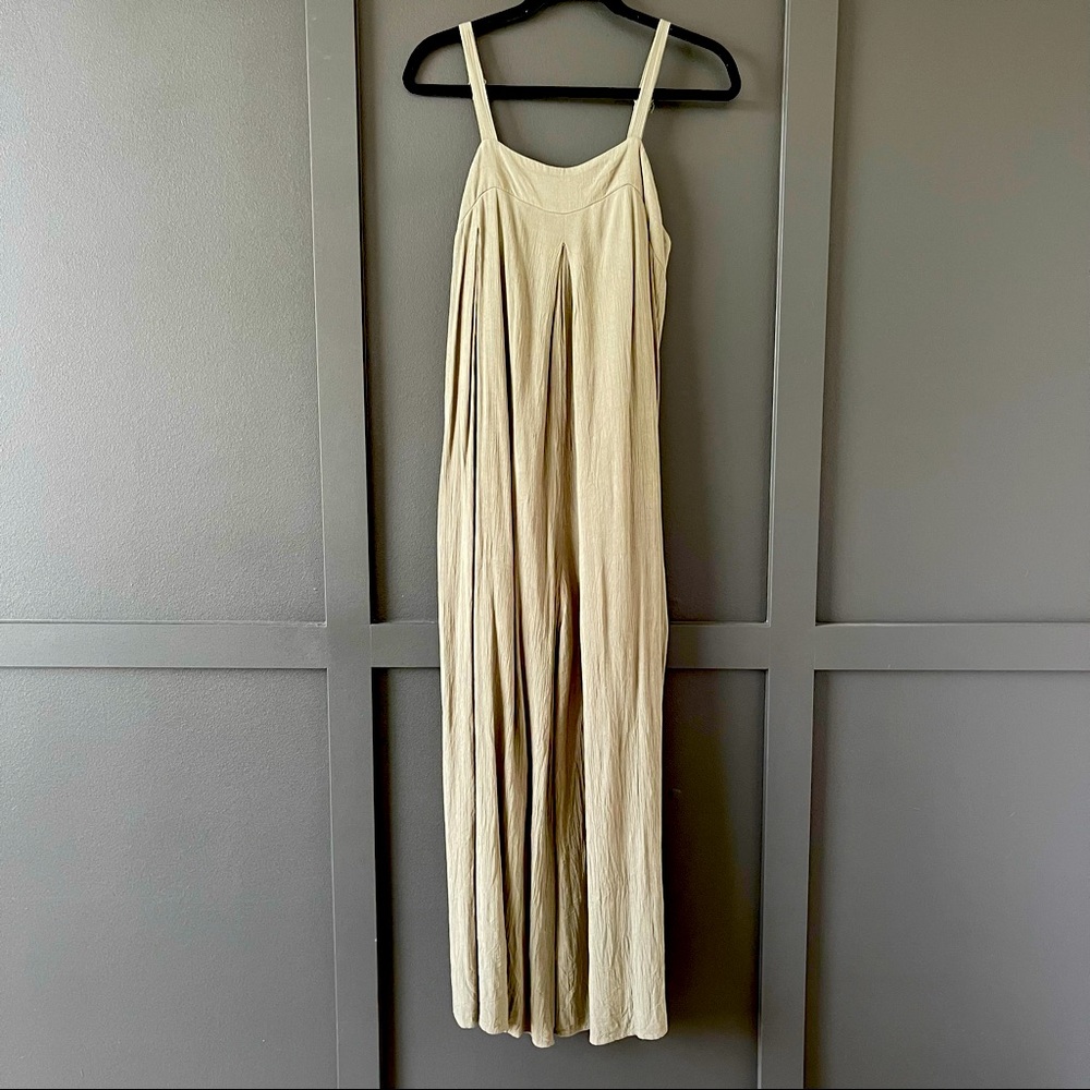 Wide leg green jumpsuit